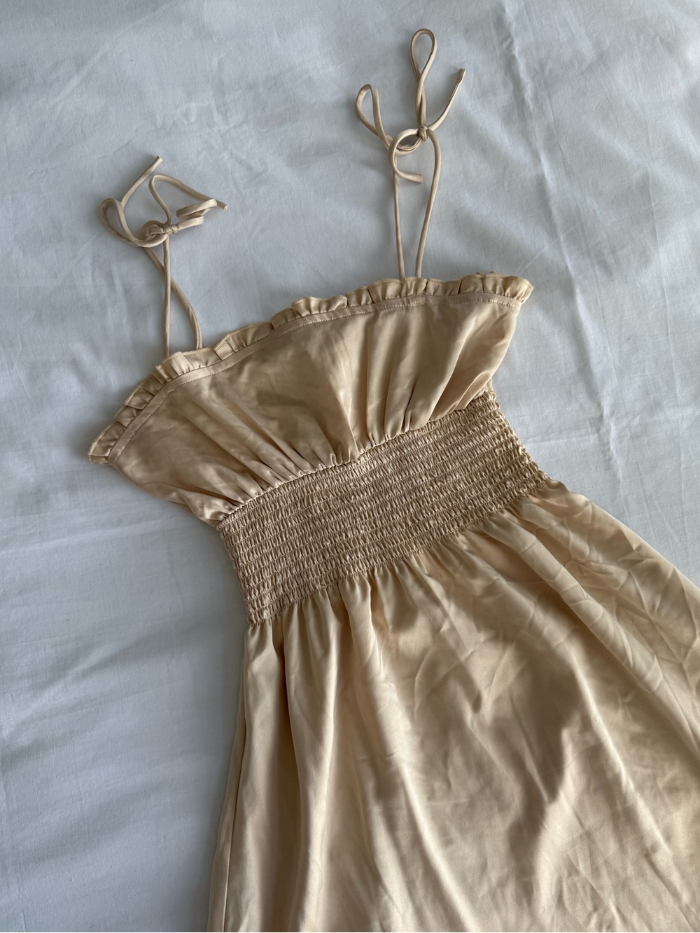 437 Paloma Babydoll Dress in champagne - Picture 3 of 7